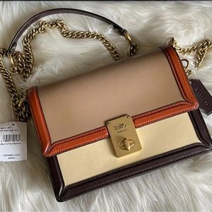 NWT Coach Hutton Shoulder Bag In Colorblock, 89070
